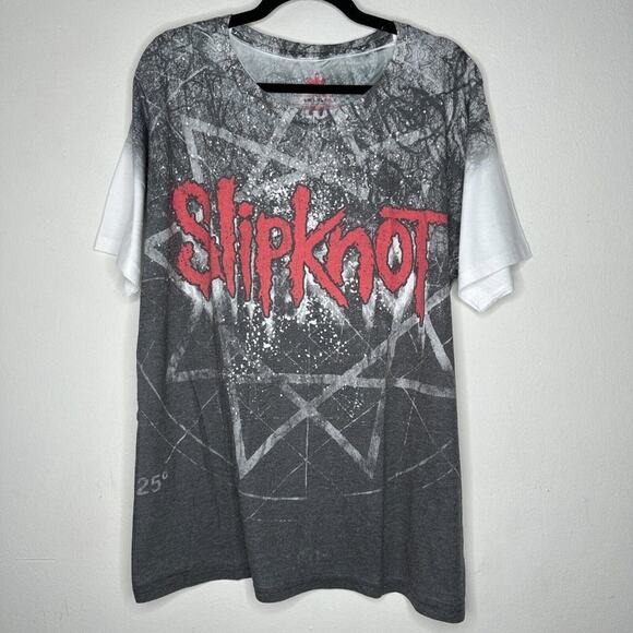 NWOT Slipknot Gray & Red Slipknot Graphic White Back Tee Short Sleeve 2XL - Picture 3 of 10